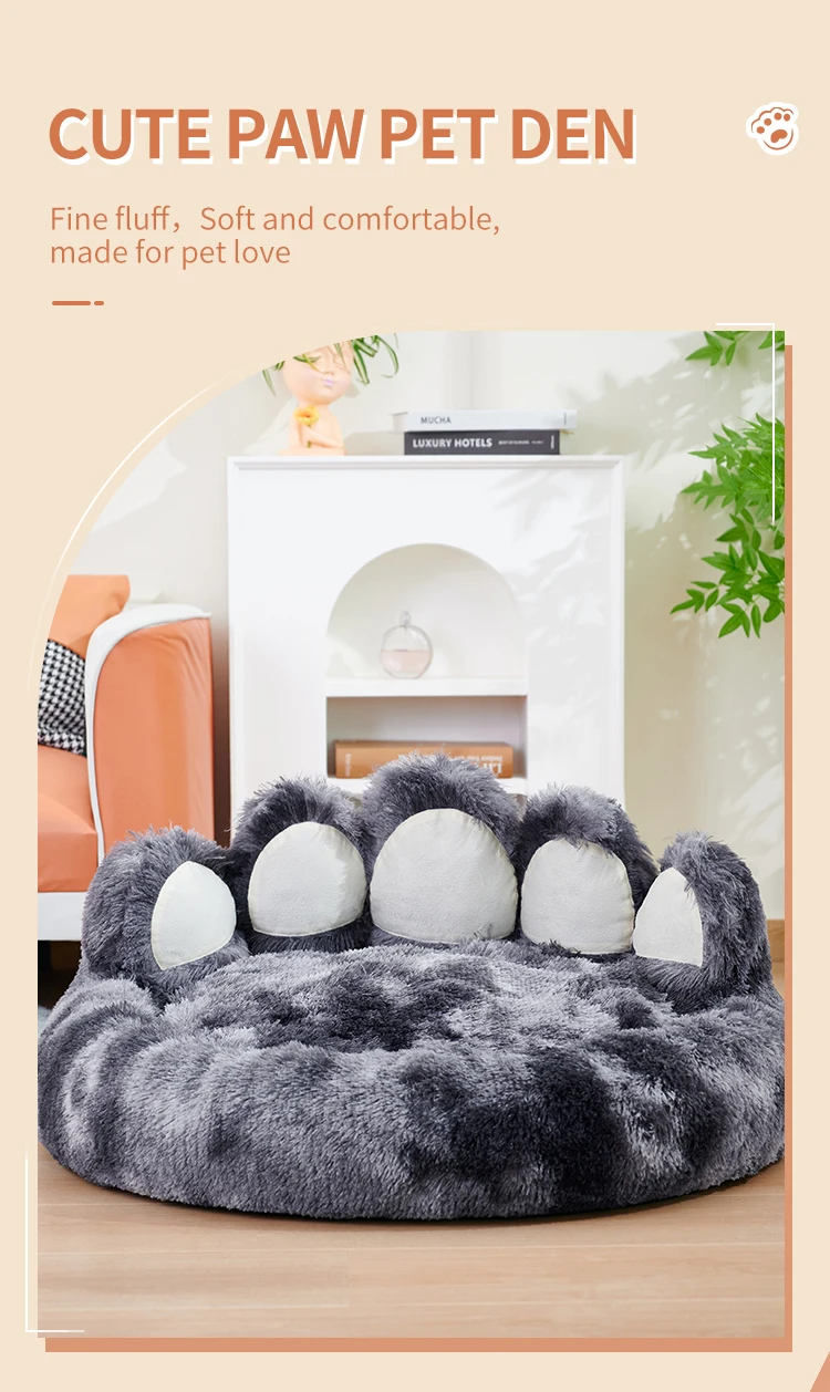 Cozy Comfy Pet Dog Bed Paw Shape Warm Dog Bed Cushion for Your Furry Friend Fluffy Dog Bed Cat Mat Deep Sleeping Warm Thickened