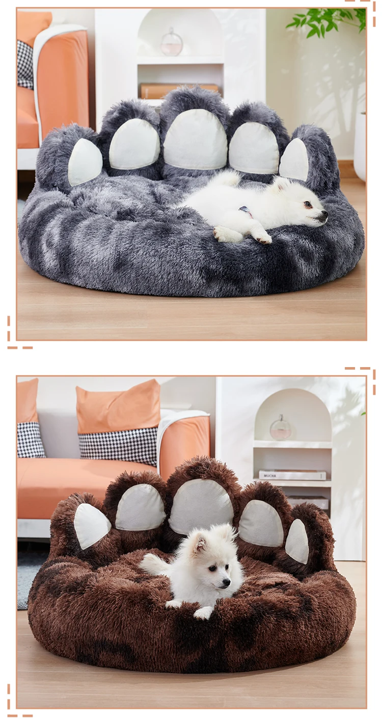 Cozy Comfy Pet Dog Bed Paw Shape Warm Dog Bed Cushion for Your Furry Friend Fluffy Dog Bed Cat Mat Deep Sleeping Warm Thickened