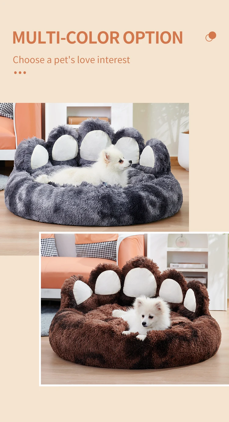 Cozy Comfy Pet Dog Bed Paw Shape Warm Dog Bed Cushion for Your Furry Friend Fluffy Dog Bed Cat Mat Deep Sleeping Warm Thickened