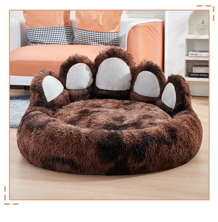 Cozy Comfy Pet Dog Bed Paw Shape Warm Dog Bed Cushion for Your Furry Friend Fluffy Dog Bed Cat Mat Deep Sleeping Warm Thickened