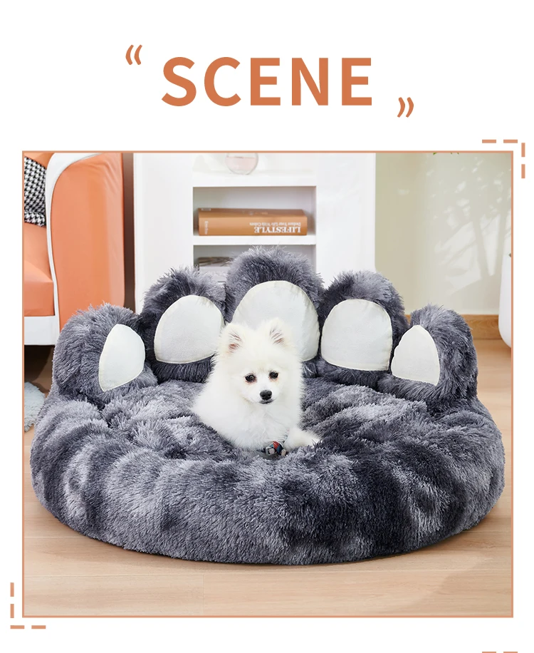 Cozy Comfy Pet Dog Bed Paw Shape Warm Dog Bed Cushion for Your Furry Friend Fluffy Dog Bed Cat Mat Deep Sleeping Warm Thickened