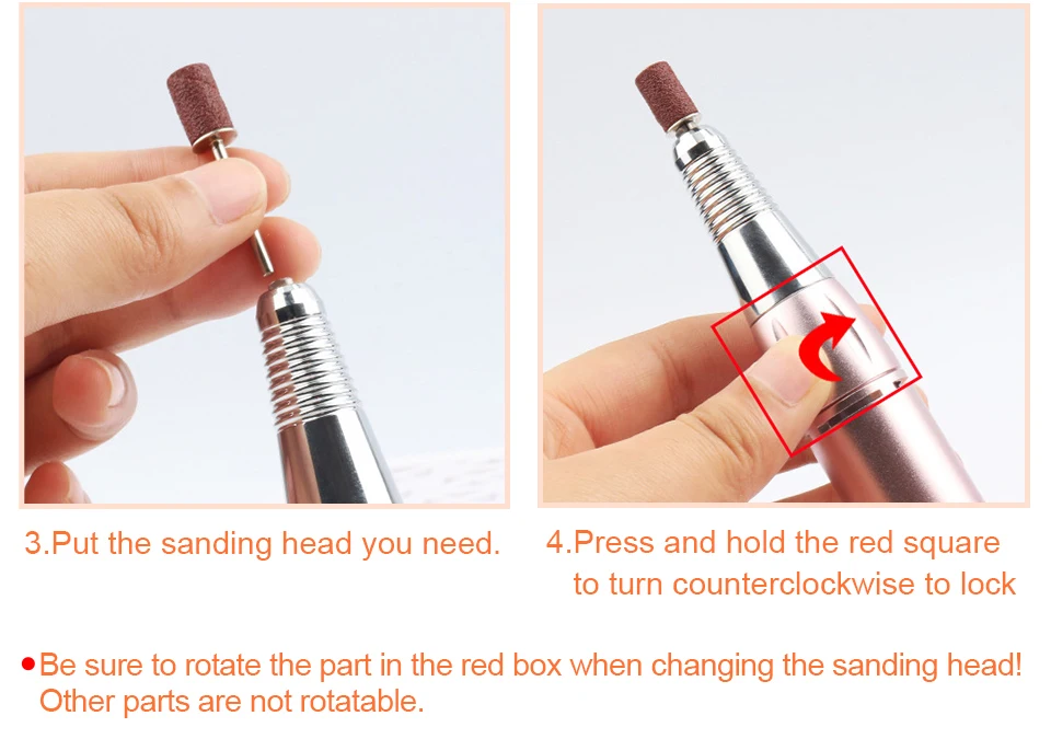 Profession nail sander with 6pcs drill bits sanding bands, 35000RPM nail polisher for nails gel nails, electric nail drill kit