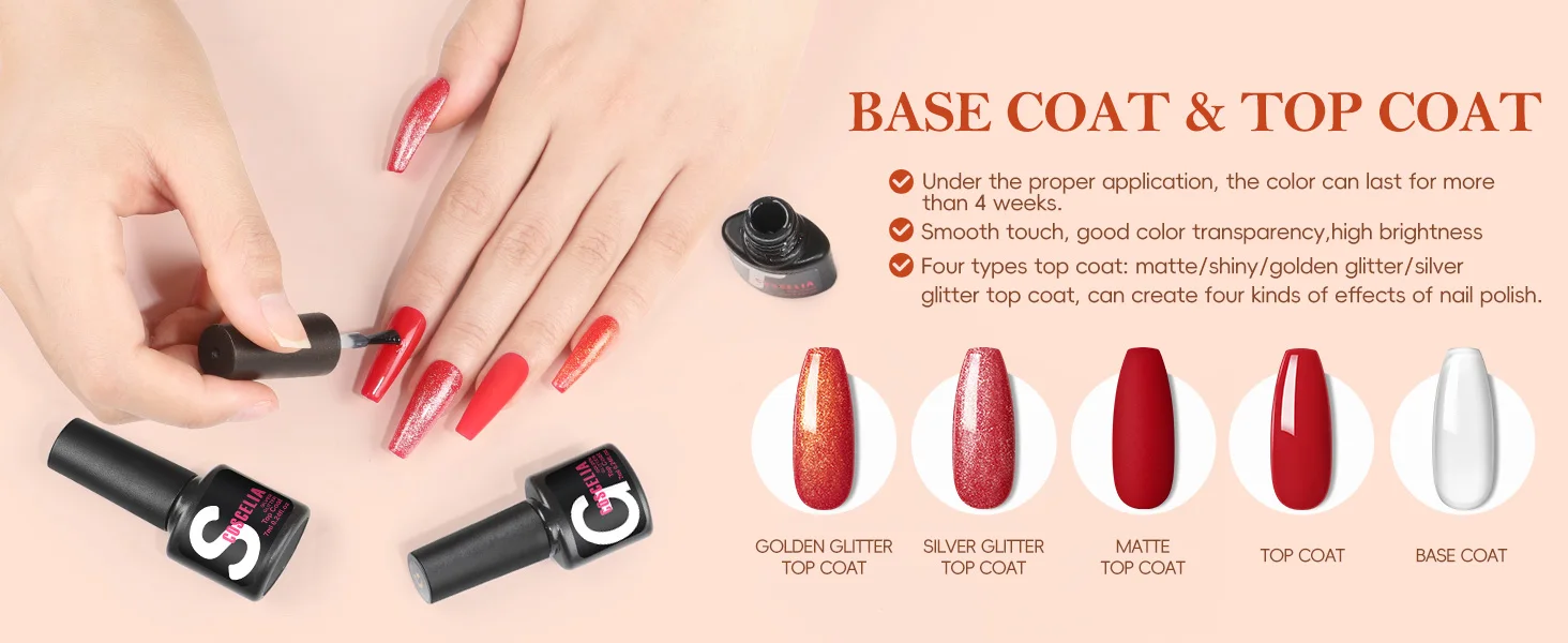 Coscelia Manicure Kits with 40PCS Nail Gel Polish Nail Lamp Matte Top and Base Coat Nail Cleaner Brush Nail Art Design Tools