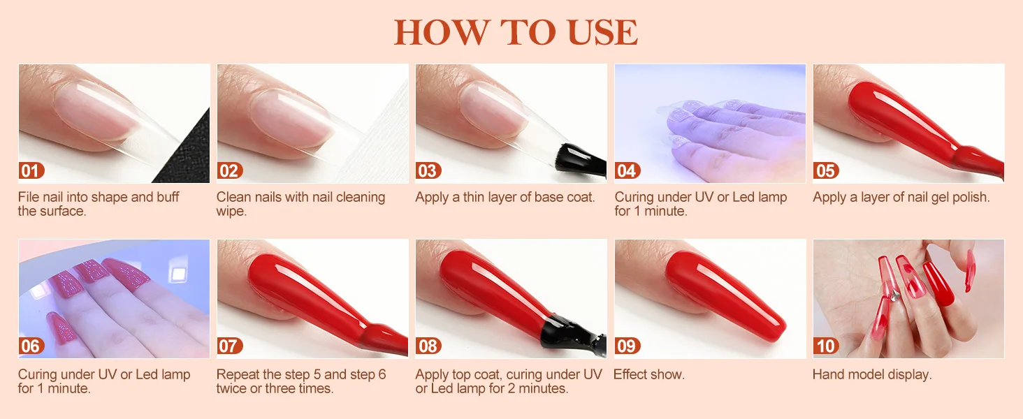 Coscelia Manicure Kits with 40PCS Nail Gel Polish Nail Lamp Matte Top and Base Coat Nail Cleaner Brush Nail Art Design Tools