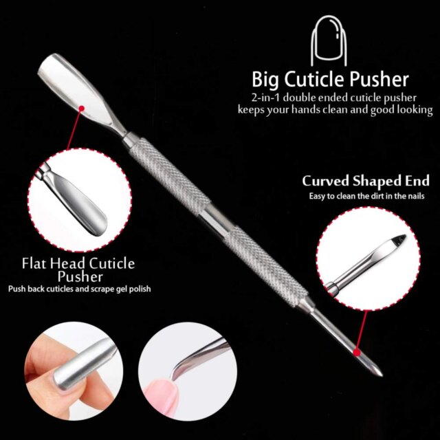 High-quality stainless steel set for precise cuticle pusher - essential pedicure and manicure tool for gel nail polish removal. - Image 4