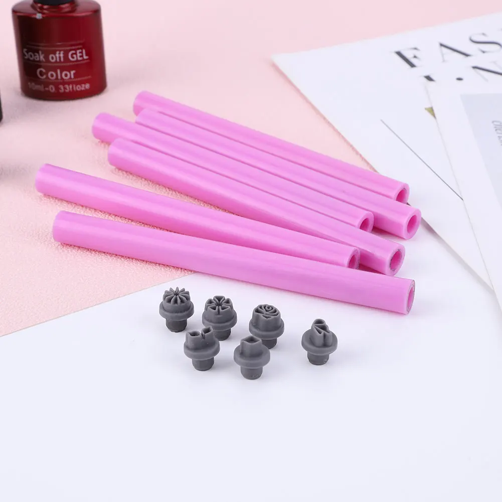 6PCS Nail Art Pen Set with Simple Design Nail Graffiti Nail Art Dotting Tools Easy To Use for Girls and Women Home DIY