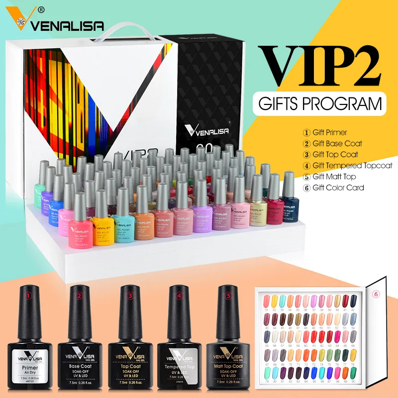 Nail Gel Display Storage Box (not with the gel) HEMA FREE VIP Kit VENALISA Gel Nail Polish Set CANNI Full Coverage Nail Manicure