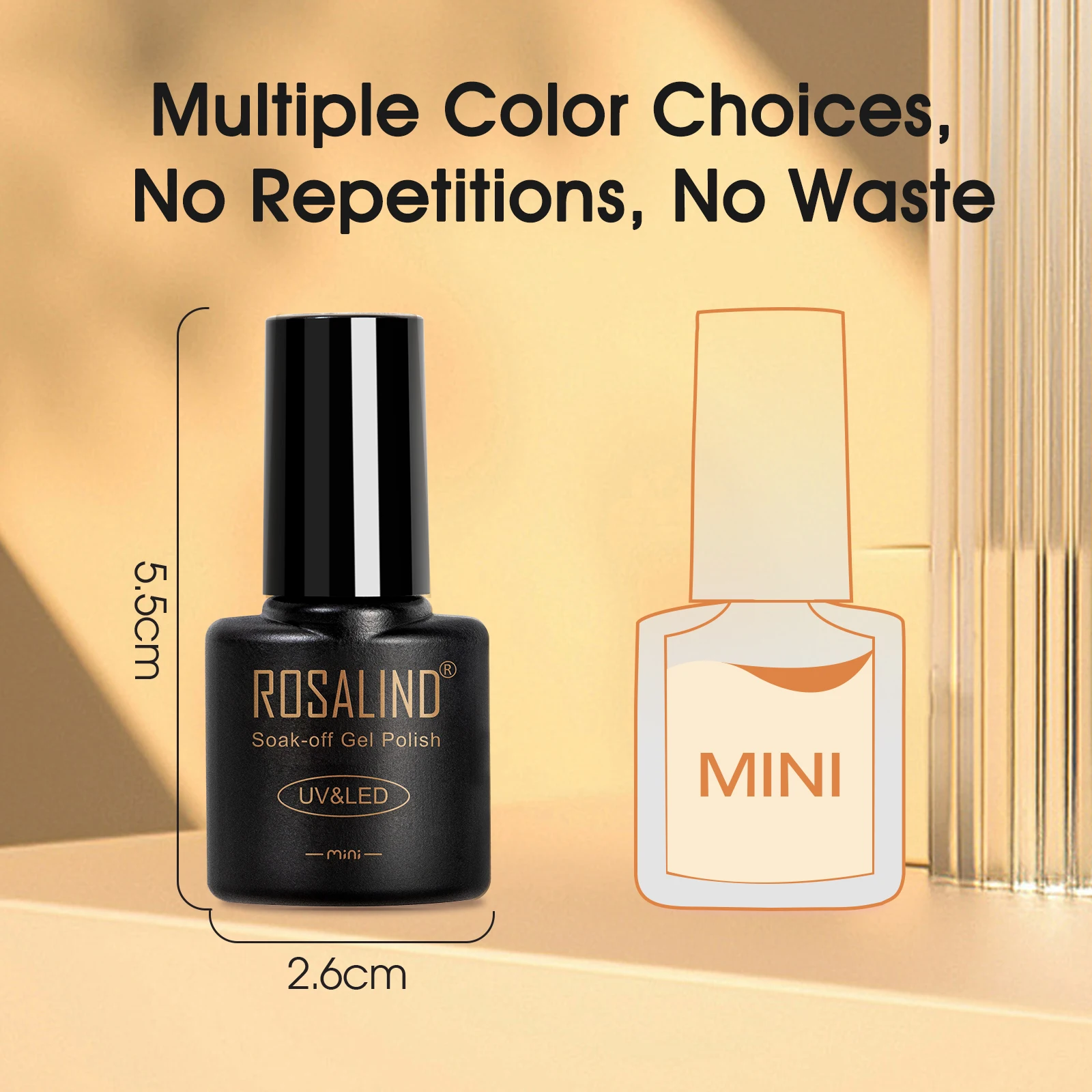 Rosalind  20 Classic Gel Nails Colors Mini Gel Nail Polish Kit with UV Light,  Base and Matte Glossy Gel Top Coat with Tool