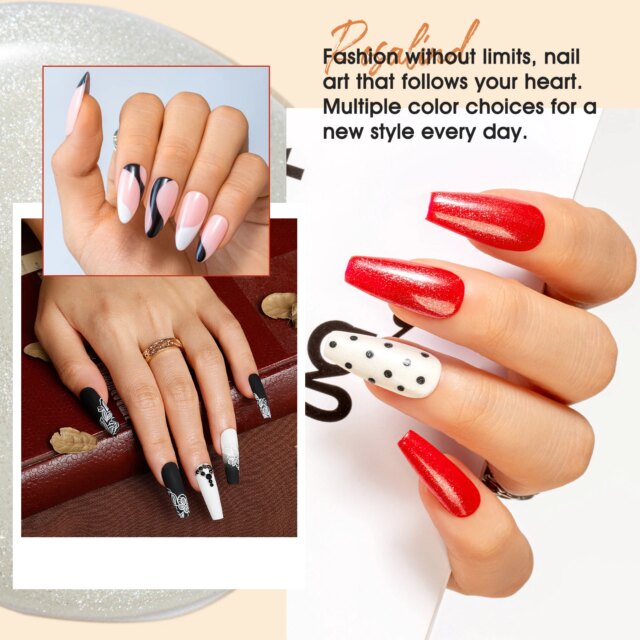 Rosalind  20 Classic Gel Nails Colors Mini Gel Nail Polish Kit with UV Light,  Base and Matte Glossy Gel Top Coat with Tool - Image 3