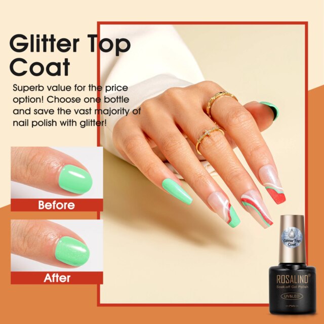 Rosalind  20 Classic Gel Nails Colors Mini Gel Nail Polish Kit with UV Light,  Base and Matte Glossy Gel Top Coat with Tool - Image 5