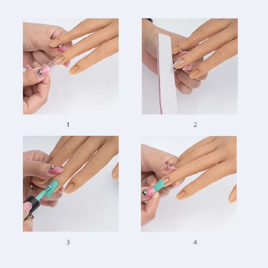 Nail silicone practice hand training fake fingernails art practice tools hand tattoo nail jewelry display nail art beginner set