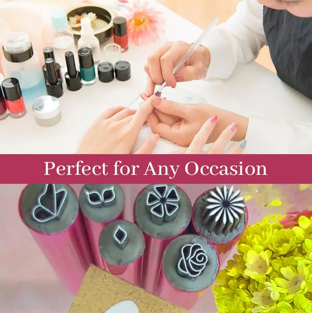 Nail Seal Pen Set with Fine Nib Handmade Nail Stamps Painting Pen Nail Painting Tool for Nails Salon Travel and Home