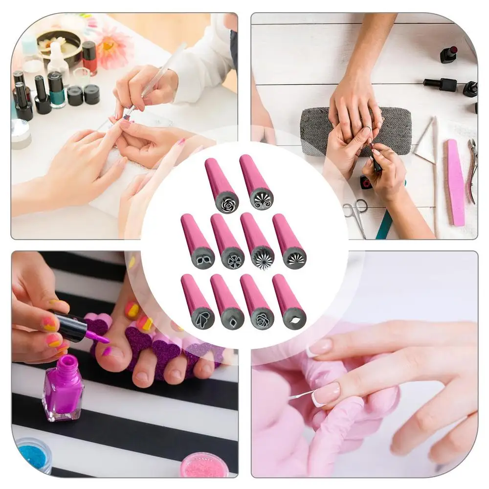 Nail Seal Pen Set with Fine Nib Handmade Nail Stamps Painting Pen Nail Painting Tool for Nails Salon Travel and Home