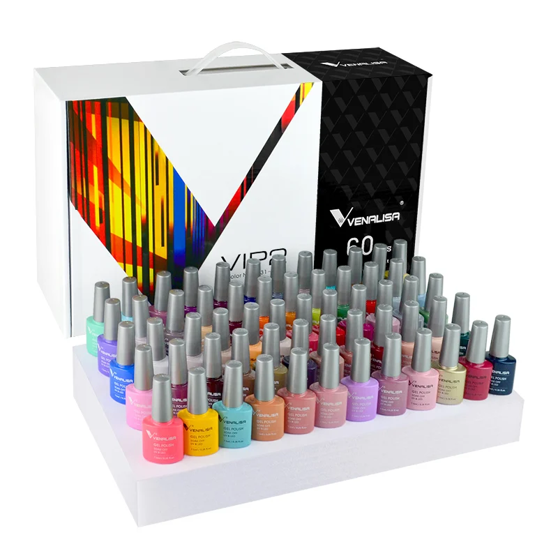 36/65pcs Venalisa Nail Polish Kit VIP Upgraped Gel Lacquer Luxury Color Nail Gel Soak Off UV LED Long Lasting Nail Varnish Set