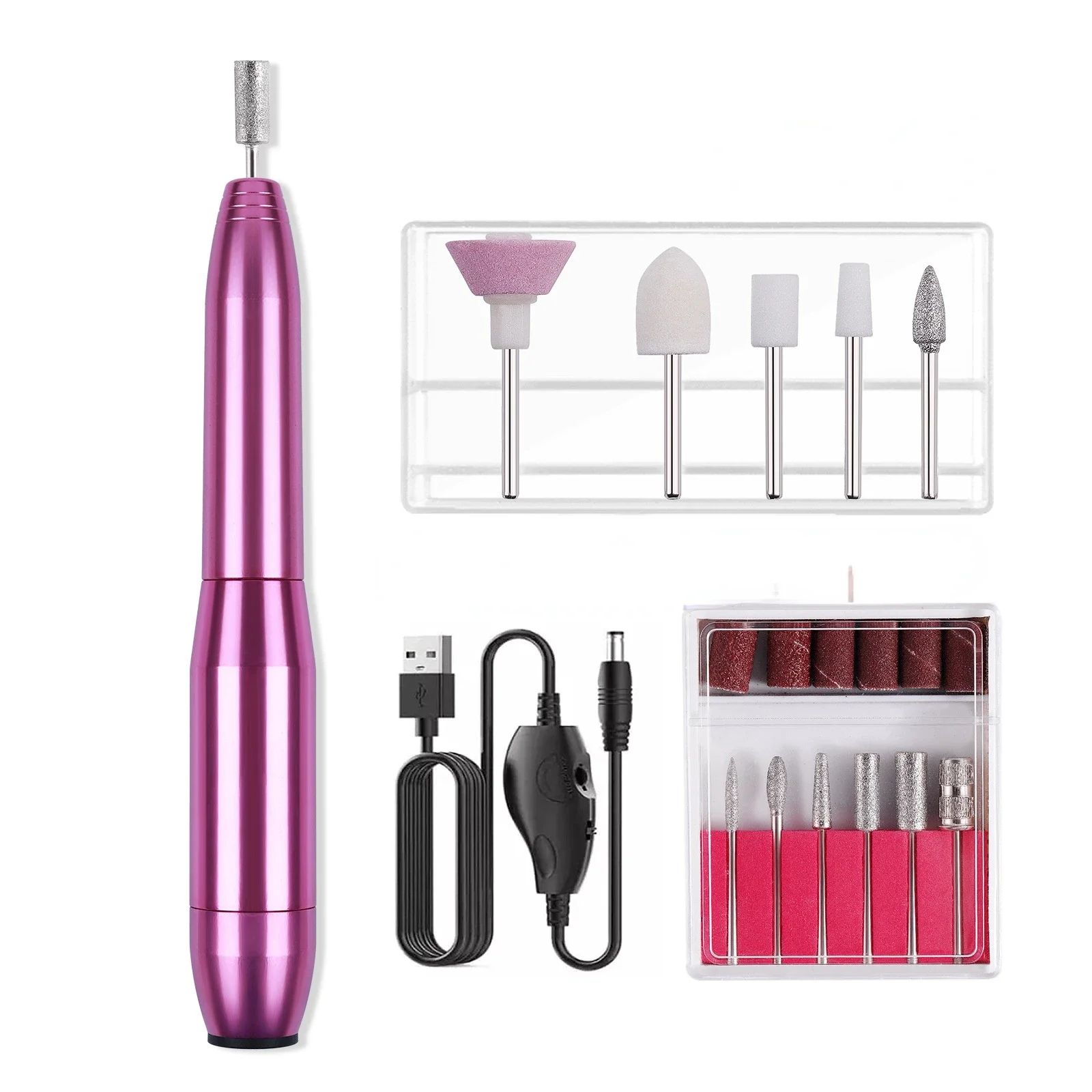 1 Set Professional Electric Nail Drill Machine Manicure Machine Pedicure Drill Set Ceramic Nail File Nail Drill Equipment Tools