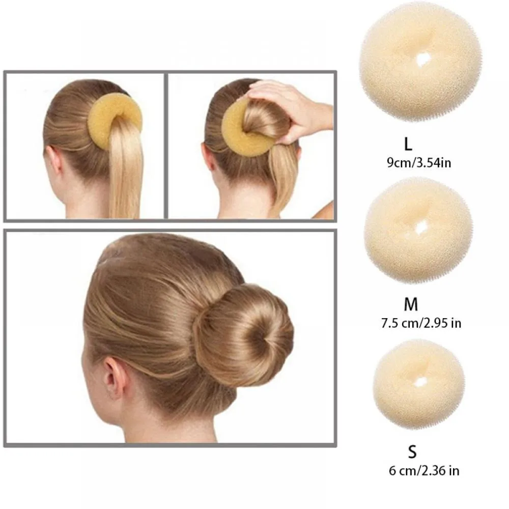 Plate Hair Donut Hair Bun Maker Roller DIY Magic Elastic Foam Sponge Hair Styling Tools Princess Hair Accessories Updo