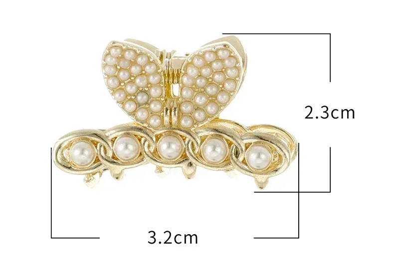 Mini Hair Claw Retro Diamond Flower Women Girls Pearl Rhinestone Crab Claw Clip Small Hairpins Hair Crab Korean Hair Accessories