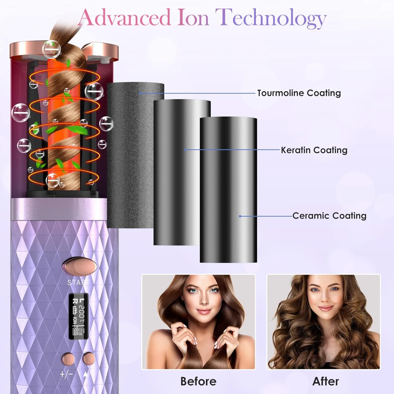 Enhanced User-Friendly Rechargeable Automatic Hair Curler with Safe Ceramic Wand - Ultimate Styling Comfort for Peace of Mind! 6