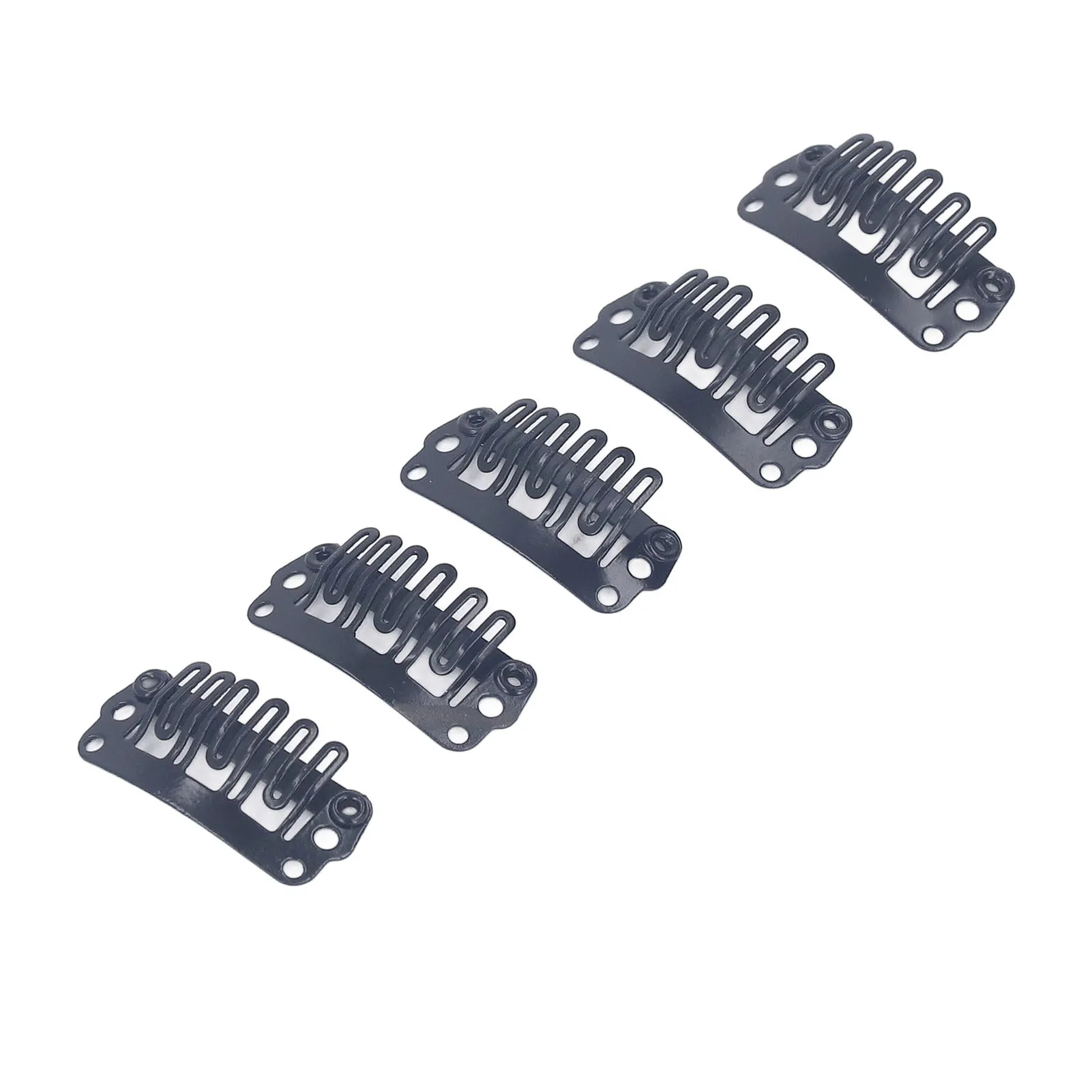 100pcs Wig Clips 2.3cm U Shape Wig Clips 6 Comb Teeth Stainless Steel Black Wig Accessories Snap Comb Clips for Hair Extension