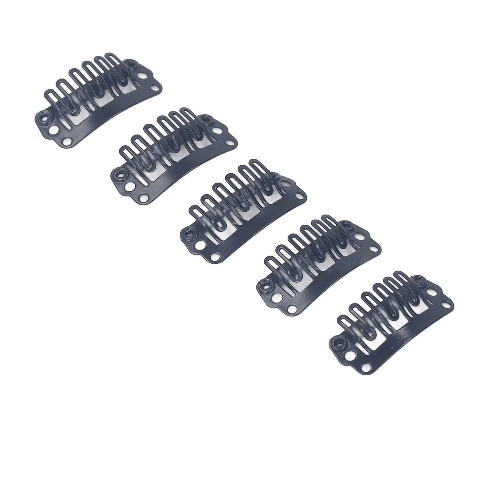 100pcs Wig Clips 2.3cm U Shape Wig Clips 6 Comb Teeth Stainless Steel Black Wig Accessories Snap Comb Clips for Hair Extension