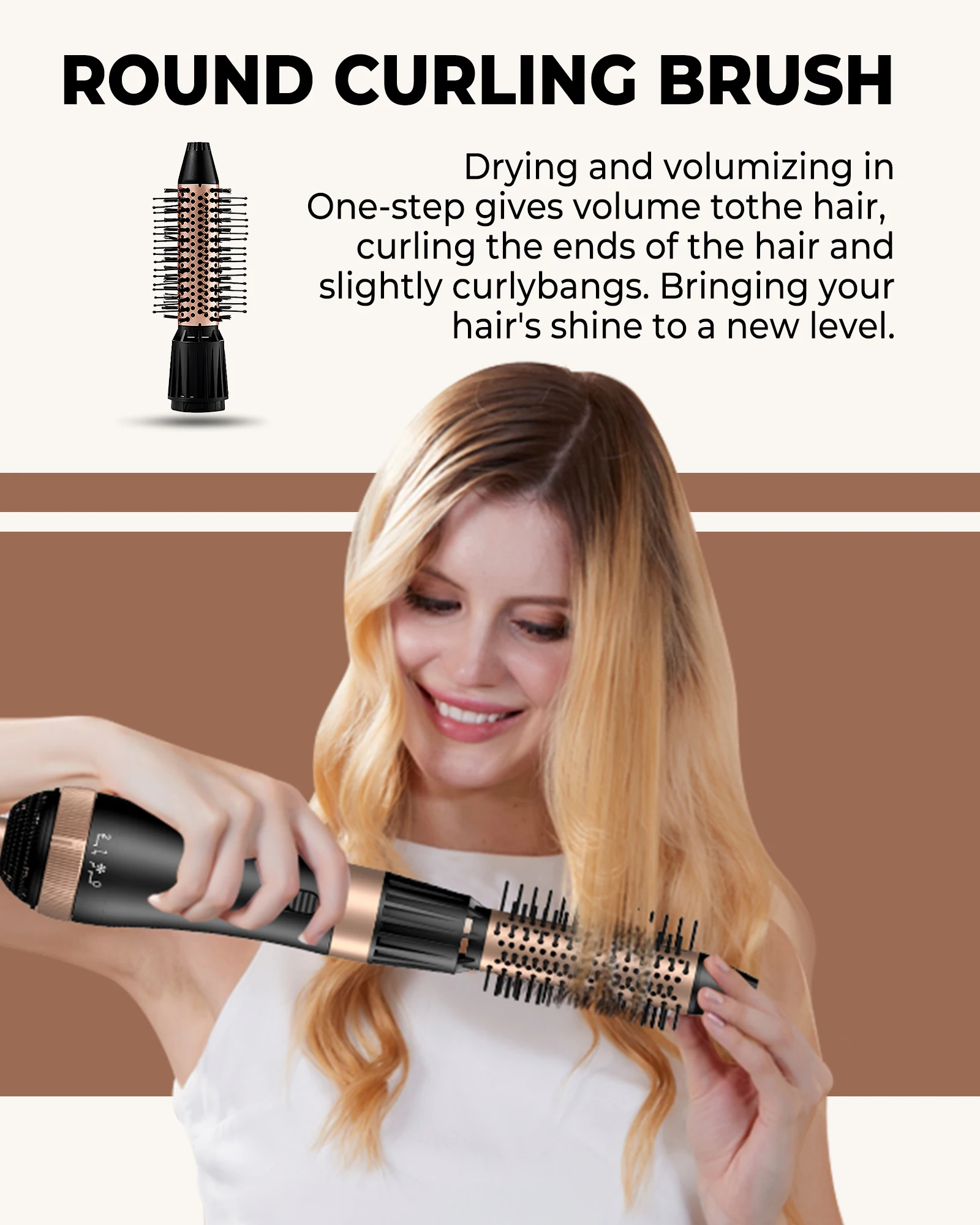 Professional Blow Dryer Brush 4 In 1 Detachable Hair Dryer Brush Hot Air Styling Comb Negative Ion Hairdryer Curling Comb