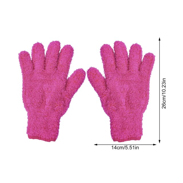 Hair Gloves Microfiber Gloves Hair Dye Gloves Barber Accessories Home Hair Styling Tools Black Pink Gloves Cleaning Fuzzy Mitts - Image 6