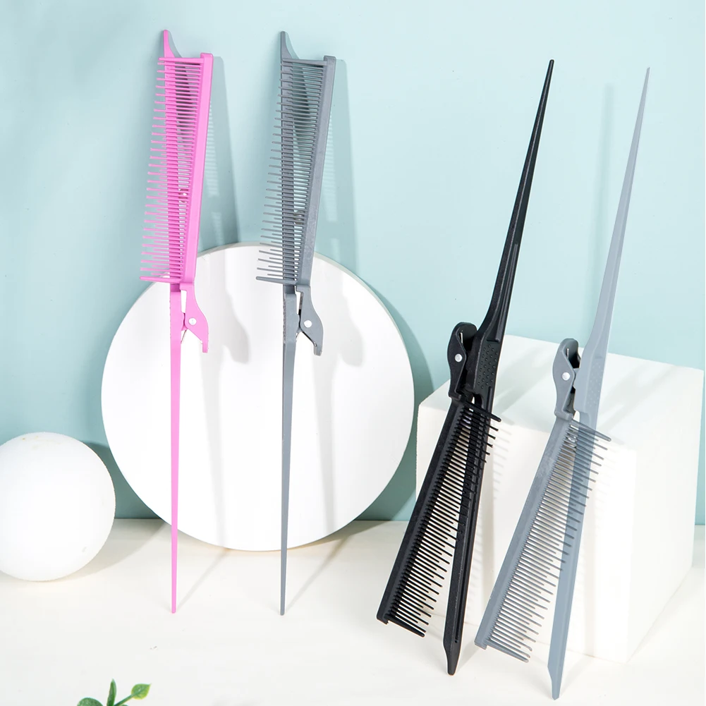 Professional Hairdressing Combs Hairdressing High-gloss Comb Weave with Hair Clip Hair Salon Color Brush Salon Styling Tools