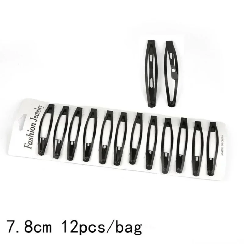 Black Sample 12pcs/set Metal Hair Barrettes Hairpins BB Headbands hair clips for girls Womens Hairgrips Hair Styling Accessories