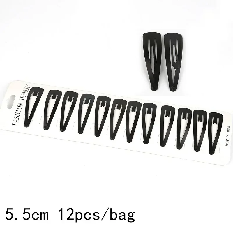 Black Sample 12pcs/set Metal Hair Barrettes Hairpins BB Headbands hair clips for girls Womens Hairgrips Hair Styling Accessories