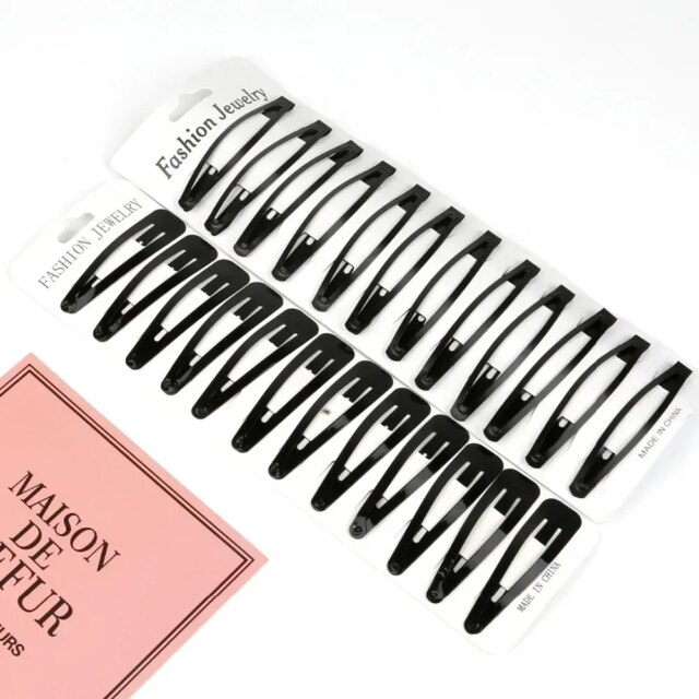 Black Sample 12pcs/set Metal Hair Barrettes Hairpins BB Headbands hair clips for girls Womens Hairgrips Hair Styling Accessories