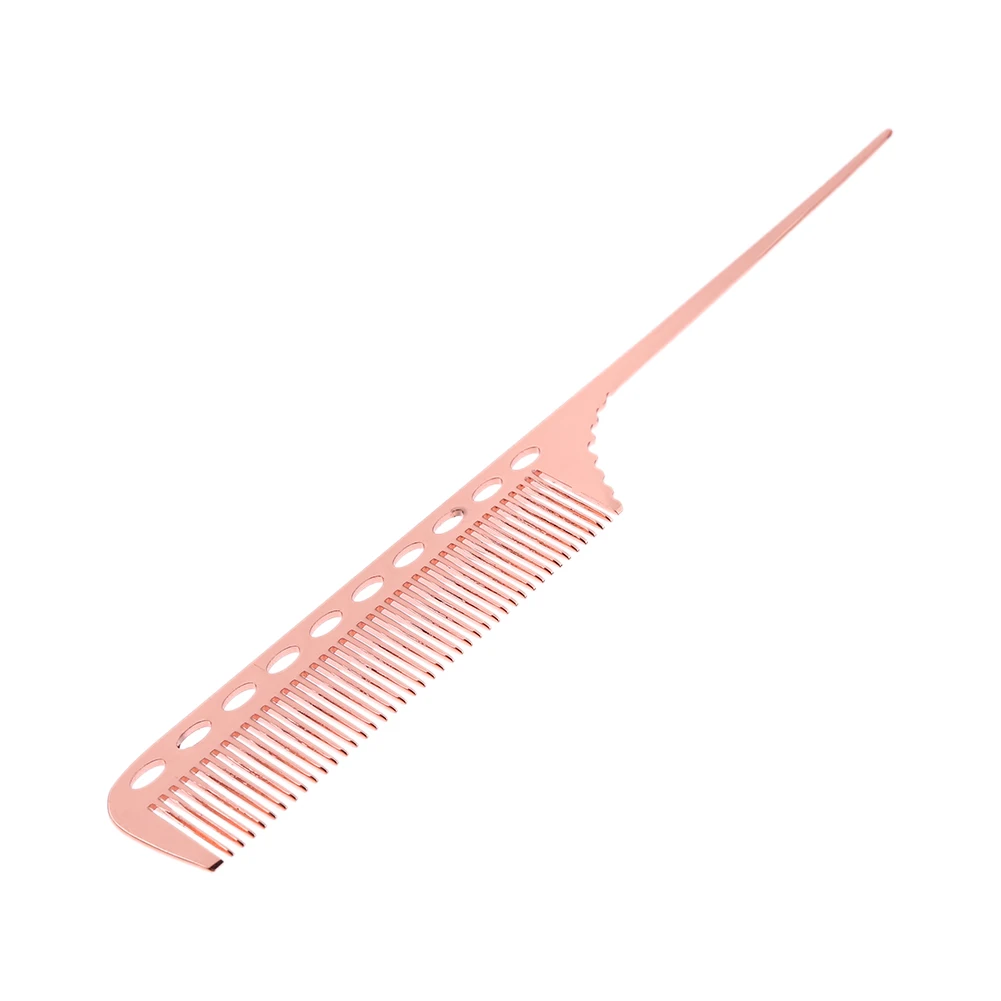 1/2pcs Metal Hair Comb Professional Salon Hairdresser Hair Cutting Combs Brush Hair Styling Tools Metal Steel Comb Rose Gold