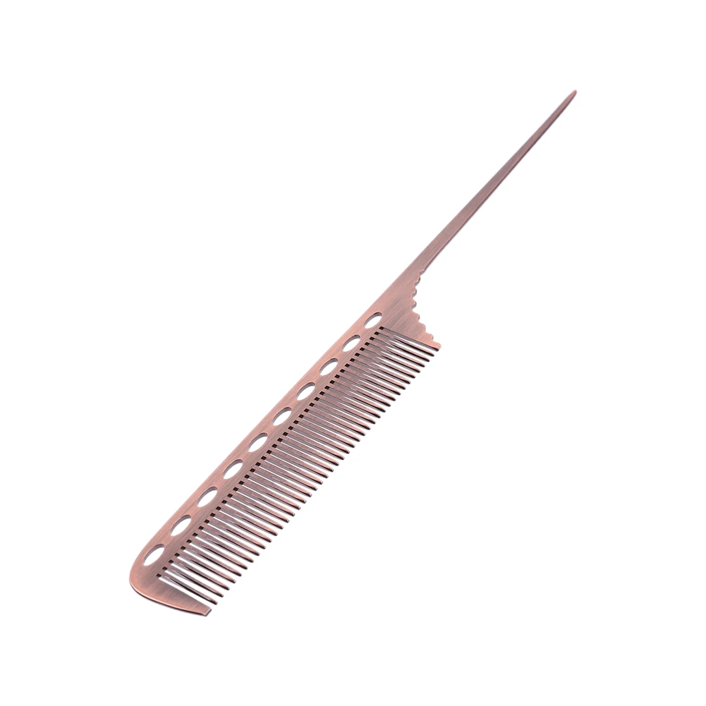 1/2pcs Metal Hair Comb Professional Salon Hairdresser Hair Cutting Combs Brush Hair Styling Tools Metal Steel Comb Rose Gold