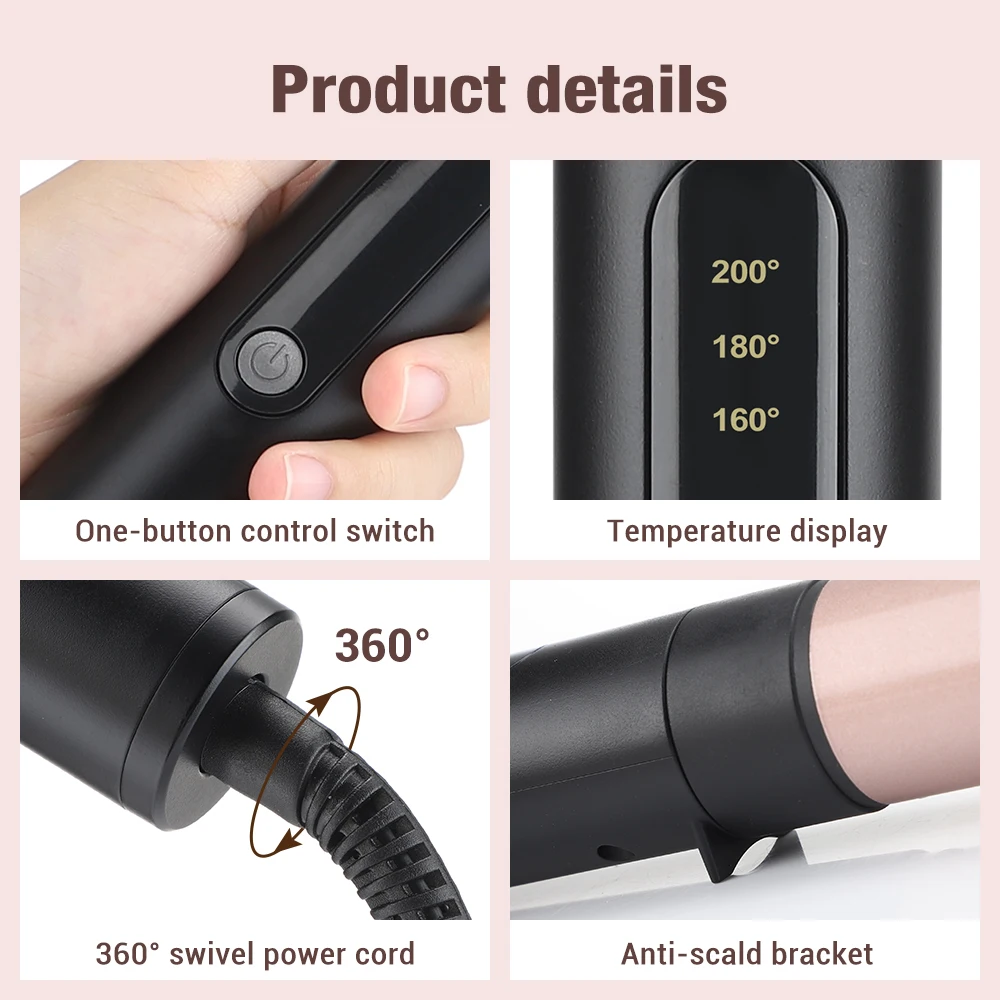 6 in 1 Hair Curler for Women 30s Fast Heat Hair Waver Iron Hair Styling Appliances Moisturizing Hair Care Curling Iron Big Wave