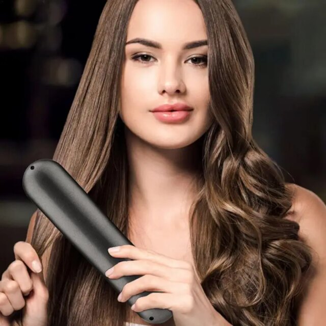 Hair Straightener Brush Fast Heating Cordless Curling Comb For Travel Portable Anti-Frizz Styling Straightener For Salon Home - Image 2