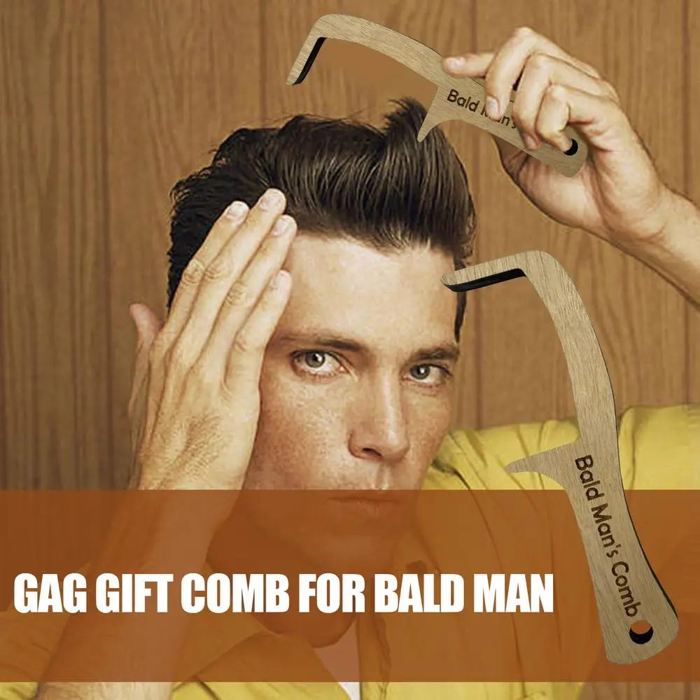 Bald Man Comb Anti-Static Wooden Hairless Combing Brush No Bristle Hair Brush Hair Dress Styling Tools For Friends And Family