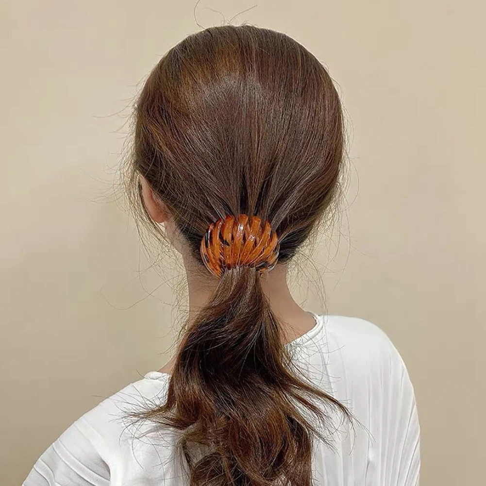 New Fashion Women Bun Hair Claw Horsetail Buckle Hair Clip Bird Nest Expanding Hair Accessories Female Ponytail Hair Accessories