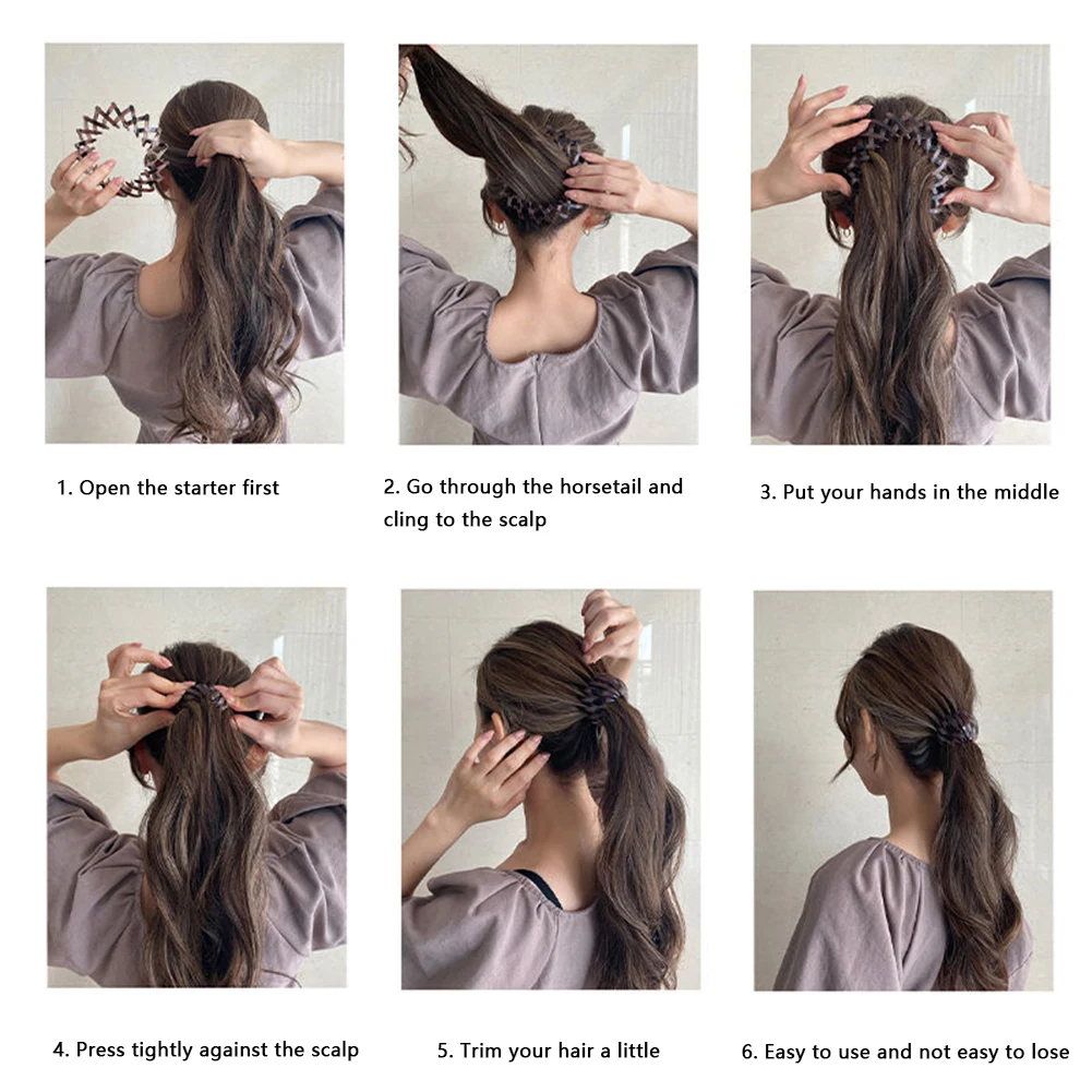 New Fashion Women Bun Hair Claw Horsetail Buckle Hair Clip Bird Nest Expanding Hair Accessories Female Ponytail Hair Accessories