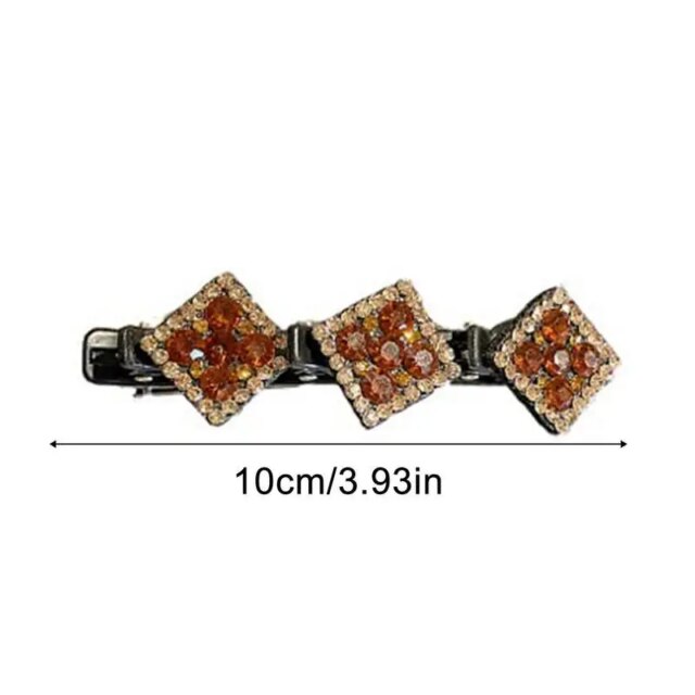 Rhinestones Braided Hair Clips Stylish Clover Hair Clips Korean Elegant Hairpins Styling Hairgrips Durable Barrettes For Women - Image 6