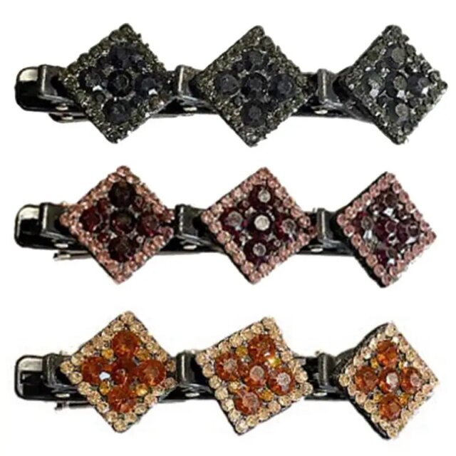 Rhinestones Braided Hair Clips Stylish Clover Hair Clips Korean Elegant Hairpins Styling Hairgrips Durable Barrettes For Women - Image 5