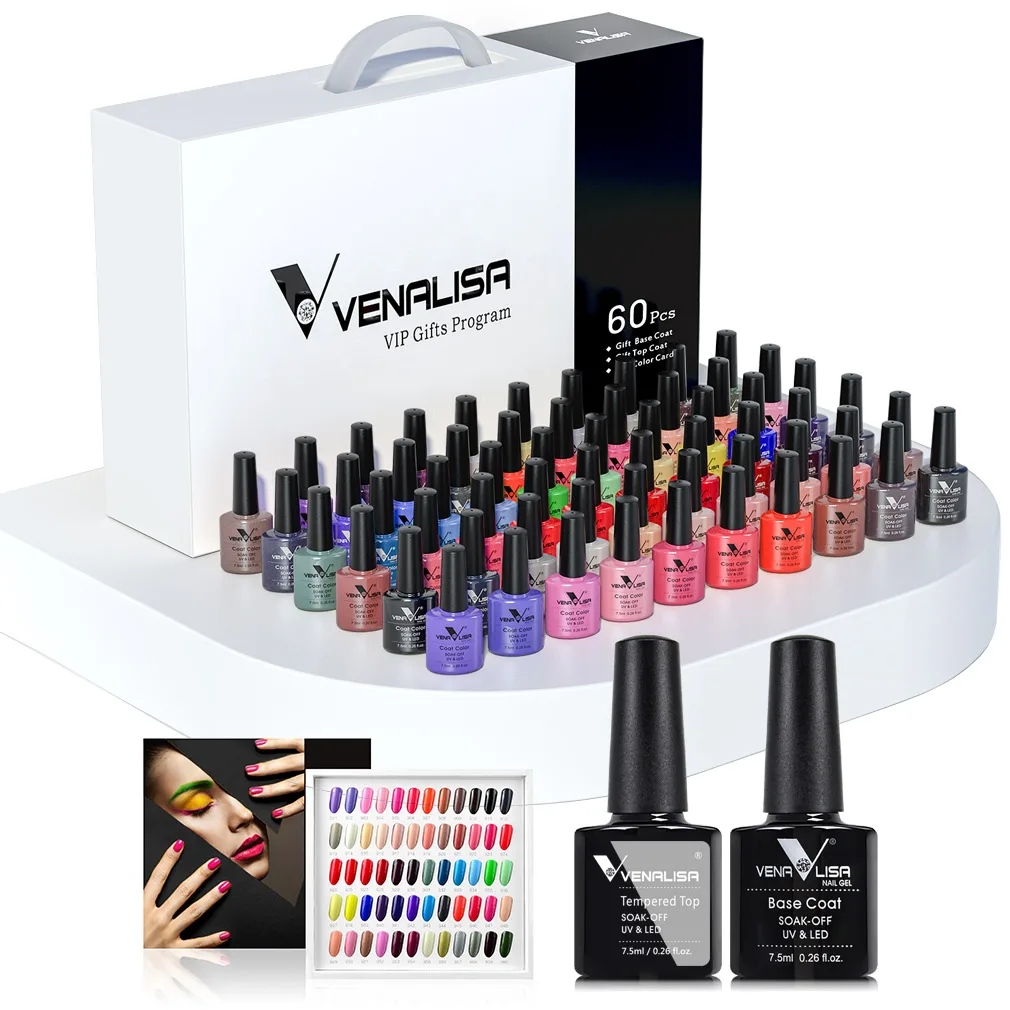 Venalisa New Color VIP Gel Nail Polish Kit Enamel Vernish Color Gel Polish for Nail Art Design Whole Set Nail Gel Learner Kit