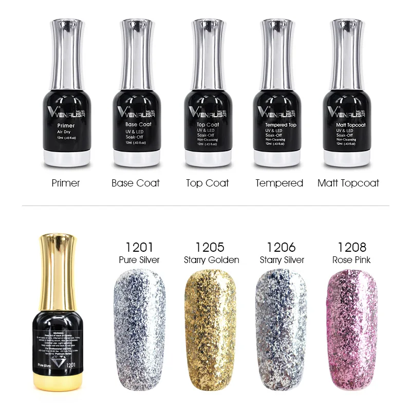 New 120 Fashion Color 12ml Venalisa Gel Polish Enamel Varnish Gel Polish For Nail Art Design Whole Set Nail Gel Lacquer Kit