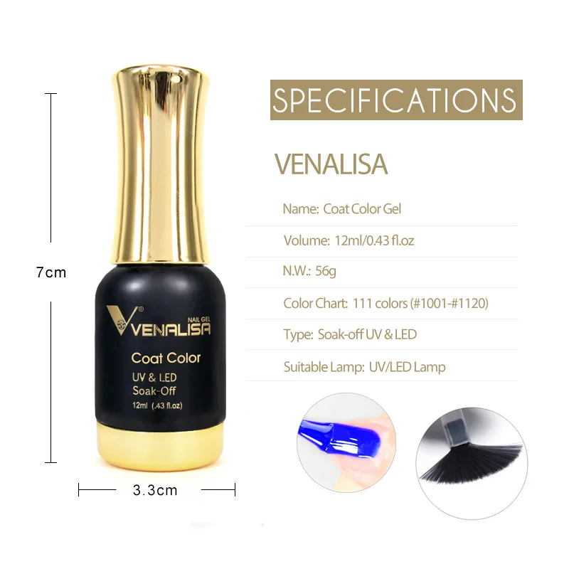 New 120 Fashion Color 12ml Venalisa Gel Polish Enamel Varnish Gel Polish For Nail Art Design Whole Set Nail Gel Lacquer Kit