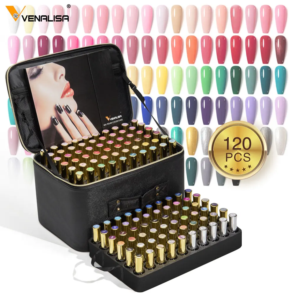 120pcs*12ml VENALISA Gel Varnish Whole Set Nail Salon Used Gel Polish Kits Luxury Color Palette Shining Glitter Starry Soak Off