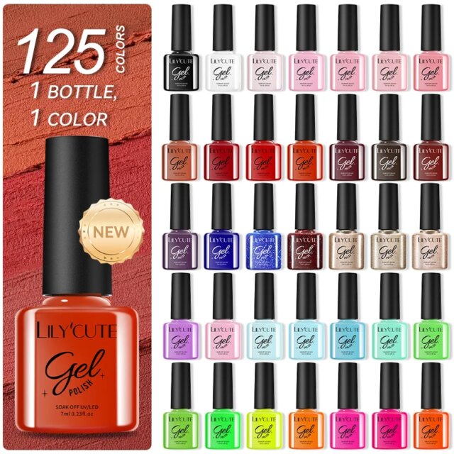 LILYCUTE 20/10Pcs/Set Autumn Red Brown Gel Nail Polish Kit Colorful Long Lasting For Home ProfessionalManicure Nails Art Varnish - Image 6