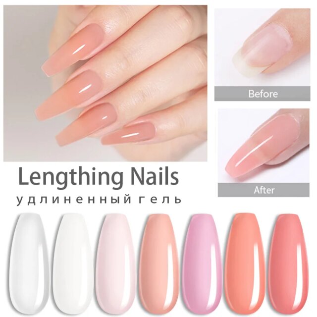 LILYCUTE 15ml Nail Extension Gel Set Clear Nude Quick Nail Prolong Acrylic Crystal Extend Mold Nail Art Construction Gel Varnish - Image 2