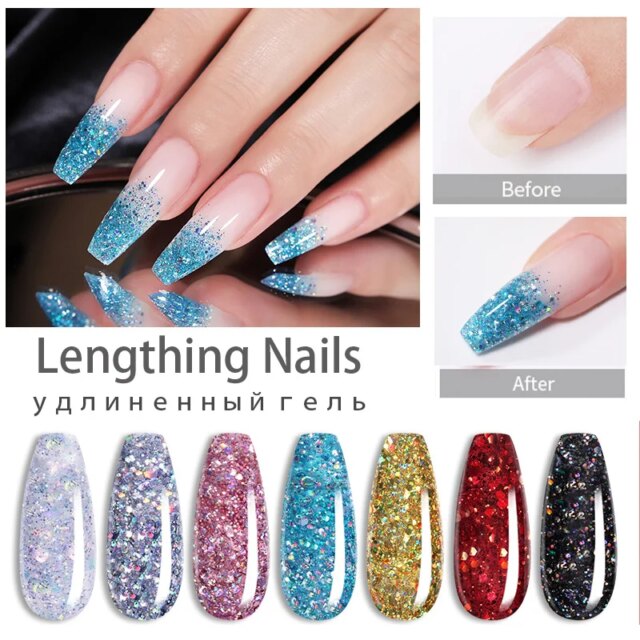 LILYCUTE 15ml Nail Extension Gel Set Clear Nude Quick Nail Prolong Acrylic Crystal Extend Mold Nail Art Construction Gel Varnish - Image 3
