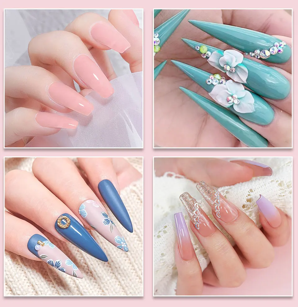 Nail Acrylic Powder and Liquid Monomer Nails Art Decoration For Manicure Set Kit Crystal Nail Glitter 3D Nail Tips Carving Tools