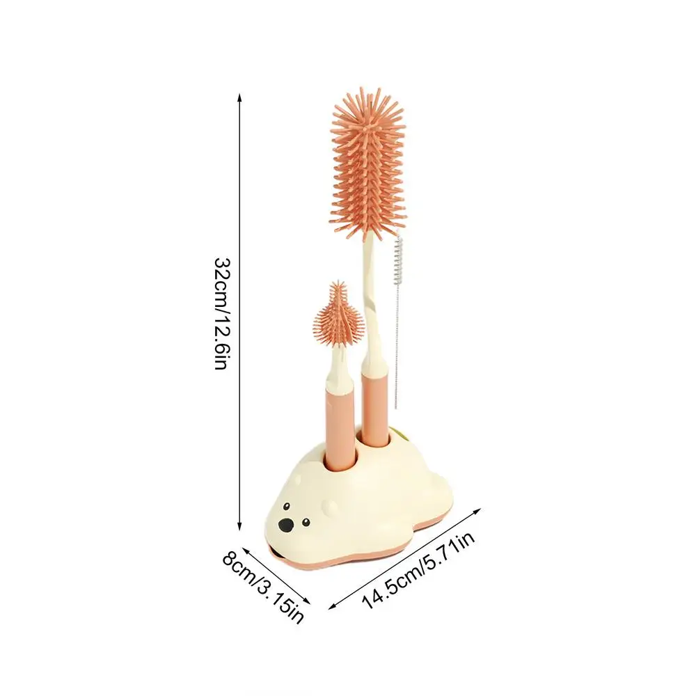 Baby Bottle Brush Cleaner Portable Nipple Brush With Base Water Bottle Cleaner Brush Set Baby Bottle Cleaner For Enhanced