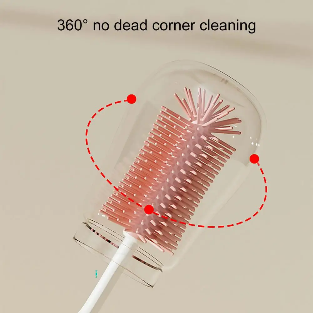 Baby Bottle Brush Cleaner Portable Nipple Brush With Base Water Bottle Cleaner Brush Set Baby Bottle Cleaner For Enhanced