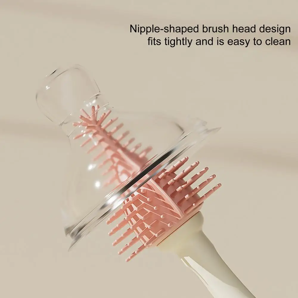 Baby Bottle Brush Cleaner Portable Nipple Brush With Base Water Bottle Cleaner Brush Set Baby Bottle Cleaner For Enhanced